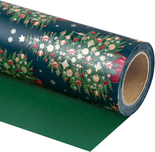 Reversible Green Tree Holiday Wrapping Paper™