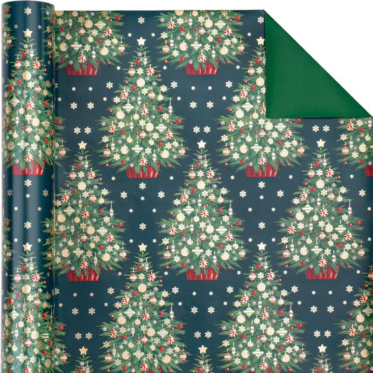 Reversible Green Tree Holiday Wrapping Paper™