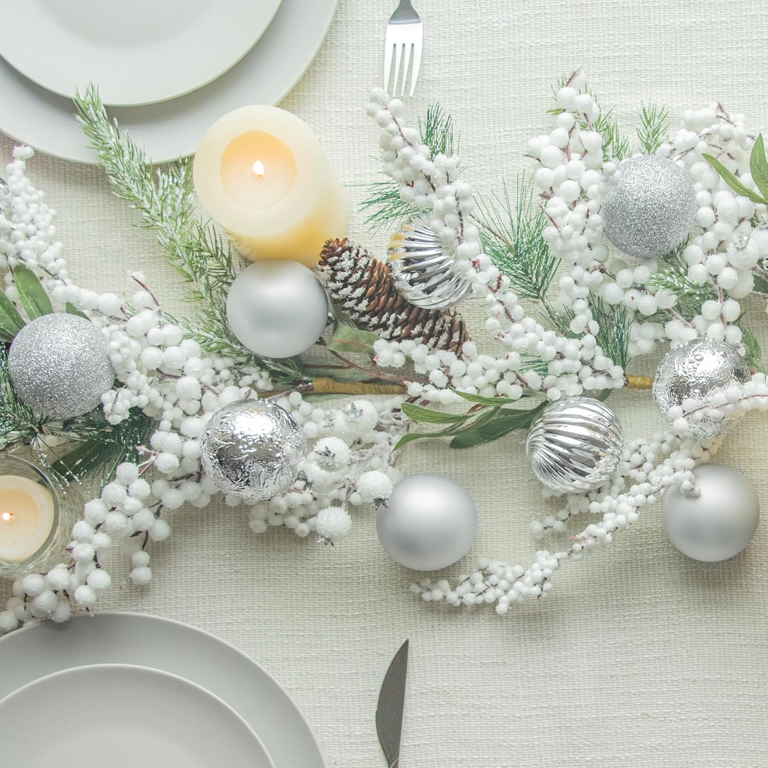 Elegant Shatterproof Silver Ornaments™