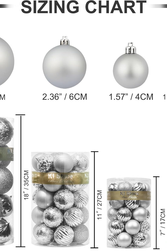Elegant Shatterproof Silver Ornaments™