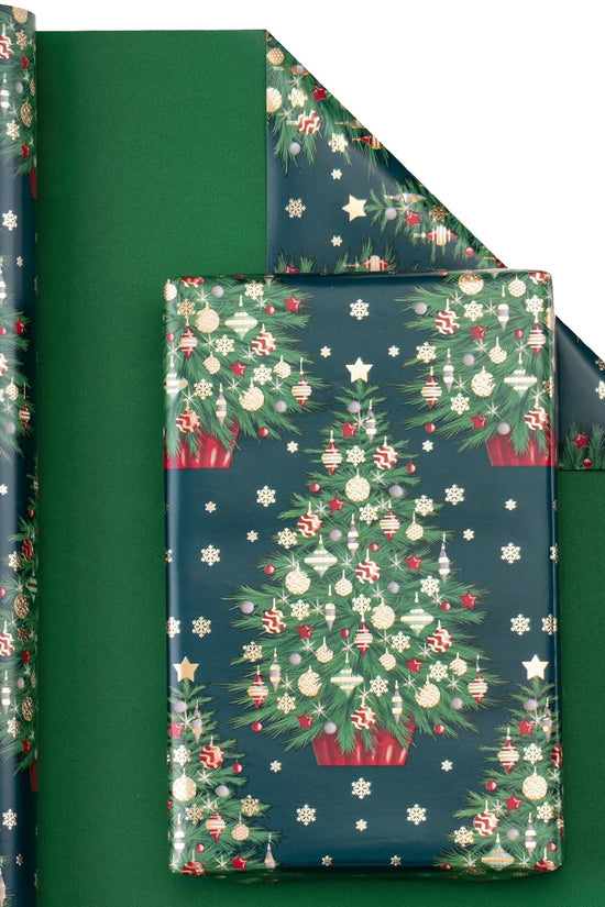 Reversible Green Tree Holiday Wrapping Paper™