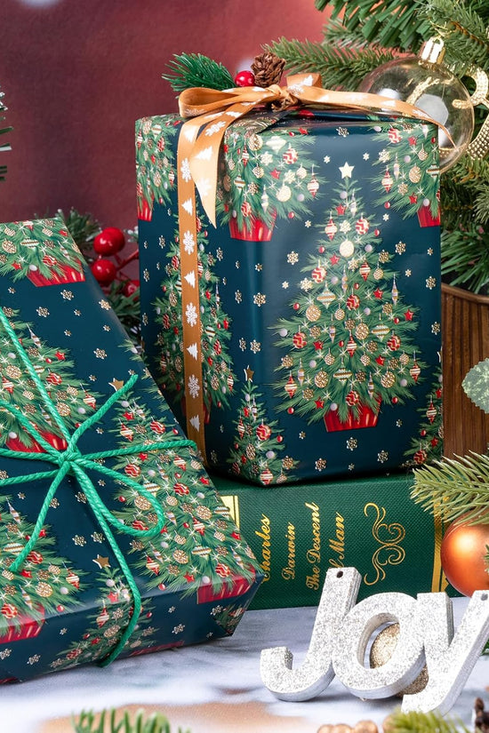 Reversible Green Tree Holiday Wrapping Paper™